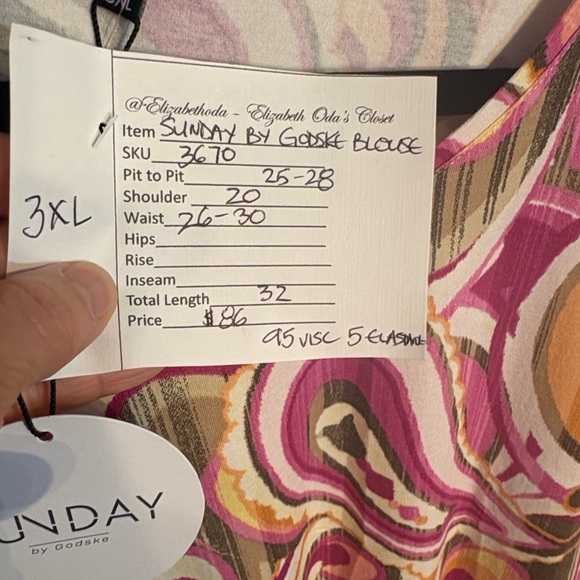 Sunday Multicolor Tunic Top nwt Size 3X - Picture 8 of 9